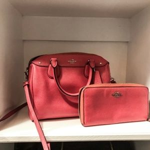 Coach Cross body Satchel & Wallet -Watermelon pink